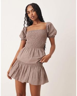 Glamorous Shirred Mini Skirt - Pink