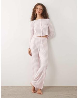 Boux Avenue Pointelle Buttondown Pyjama Set - Pink