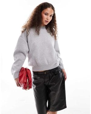 Urban Revivo Round Neck Balloon Sleeve Knitted Jumper - Grey