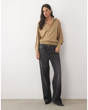 ARKET Long Sleeve Funnel Neck Oversized Jumper - White