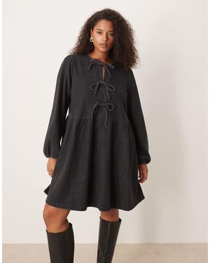 Nobody's Child Eden Denim Mini Dress - Black