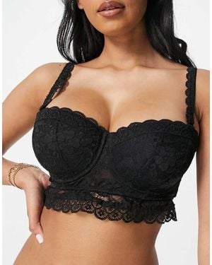 Pour Moi Rebel Strapless Longline Bra - Black