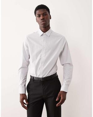 ASOS Slim Fit Dress Shirt With Raised Texture - White