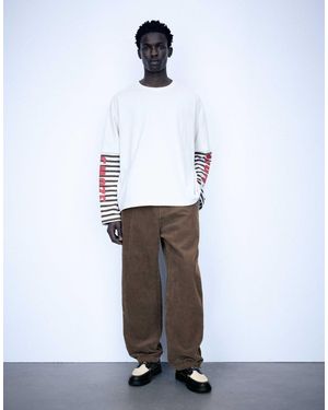 Pull&Bear Cord-joggerhose - Weiß