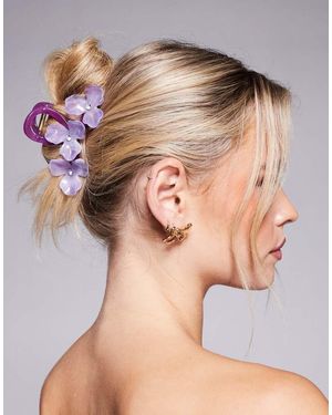 Kaiia Oversized Haarklem Met Bloemen - Paars
