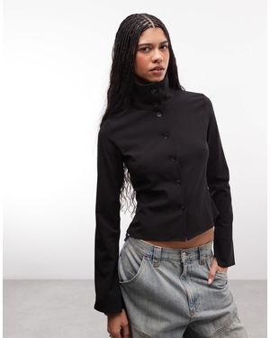 Weekday – slim-fit-hemdbluse - Schwarz