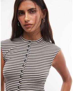 Weekday Tanktop mit knopfleiste vorn - Mehrfarbig