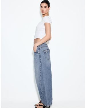 Stradivarius Low-waist Barrel Jeans - Blue