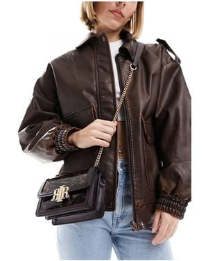 River Island Lock Detail Mini Cross Body Bag - Black