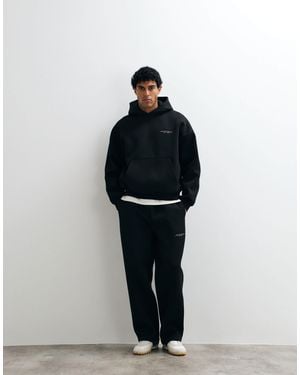ASOS Wide Leg Scuba-style Fabric jogger With Embroidery - Blue