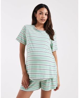 ASOS Asos Design Maternity Mix & Match Boxer Pyjama Shorts - Green