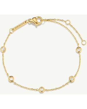 D.Louise Waterproof Multi Stone Chain Bracelet – Tarnish-Free - Natural