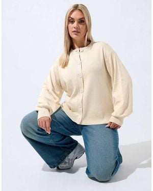 Yours Clothing Balloon Sleeve Cardigan - Blue