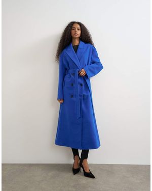 TOPSHOP Long Line Formal Coat - Blue
