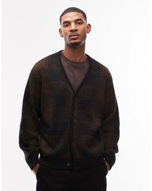 Carhartt Cárdigan Marrón Y A Cuadros De Punto Everson De - Negro