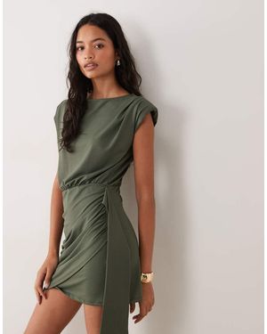 ASOS Ruched Skirt Jersey Dress - Green