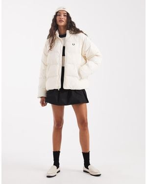 Fred Perry Raglan Sleeve Padded Jacket - White