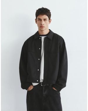 Pull&Bear – strukturierte jacke - Schwarz