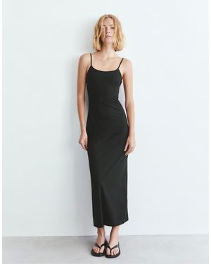 Pull&Bear – midikleid aus polyamid - Weiß