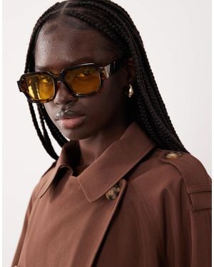 ASOS – eckige, klobige sonnenbrille - Braun