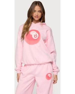 Edikted Lucky 8 Oversized Hoodie - Pink
