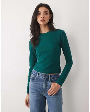 GOOD AMERICAN Baby Tee Met Lange Mouwen - Groen