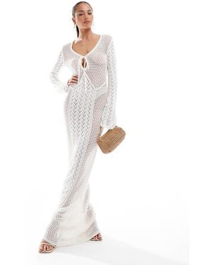 4th & Reckless – maxi-strandkleid aus häkelstrick - Weiß