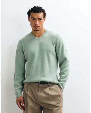 ASOS Oversized V-neck Knitted Jumper - Green