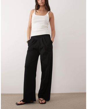 Threadbare Jersey Pleated Pull On Trouser - Black