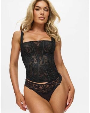 Ann Summers Halloween Modern Muse Lace Corset Top - Black