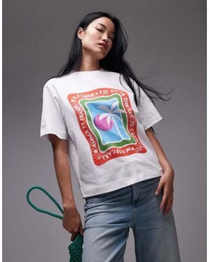 TOPSHOP Jersey Graphic Eden Roc Holiday Print T-shirt - Grey