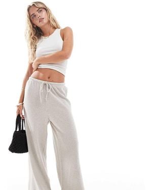 Only Petite Pantaloni Sartoriali A Fondo Ampio Color Pietra Testurizzati - Bianco