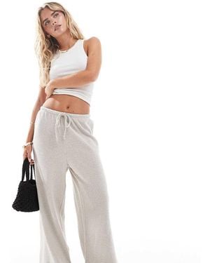 Only Petite Textured Wide Leg Tailored Trousers - White