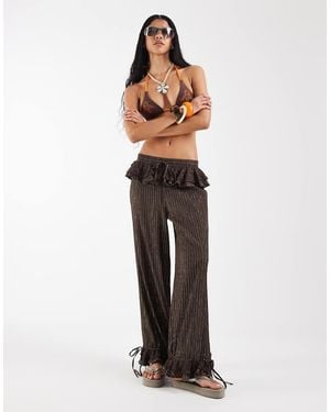 Reclaimed Vintage Bloomer Beach Trousers With Lace - White