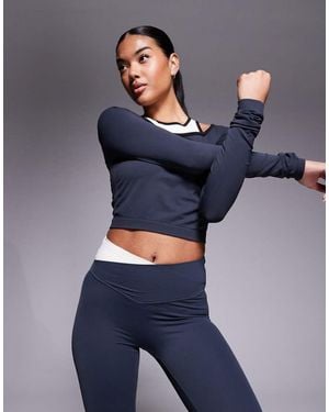 P.E Nation P.e Nation Sutton Ls Cropped Top - Blue