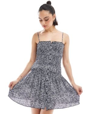 Stradivarius Str Ruched Mini Dress - Blue