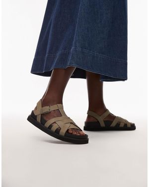 TOPSHOP Jason Flat Sandals - Blue