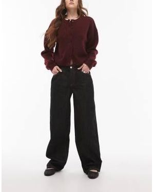 TOPSHOP Cinch Low Rise Relaxed Jean - Black