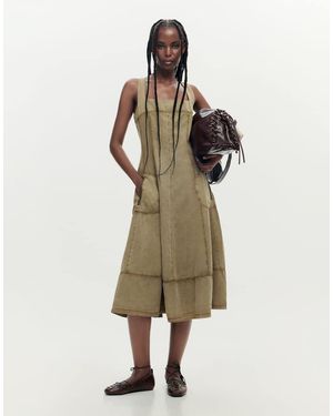 Desigual Midi Seams Dress - Green