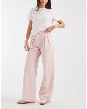 ASOS Pantalones De Sastre Rosas De Pernera Ancha Con Pinzas De