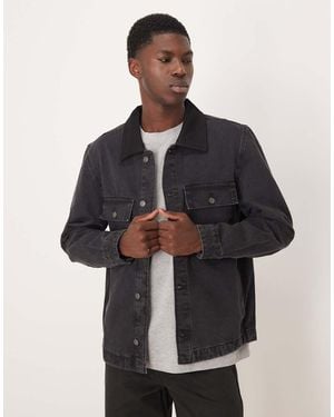 Mango Cotton Barn Jacket - Black