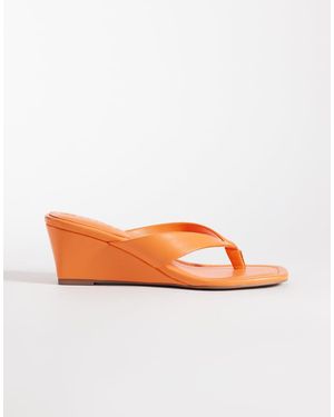 ASOS Harlow Toe-thong Wedge Sandals - Orange