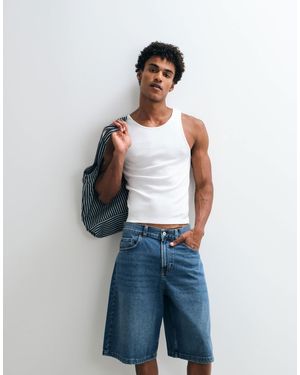 Collusion Ribbed Tank Top - Blue