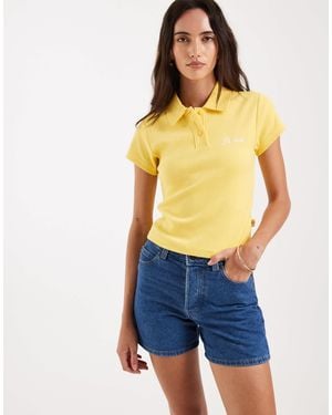 Dickies 5 Inch High Waist Denim Shorts - Blue