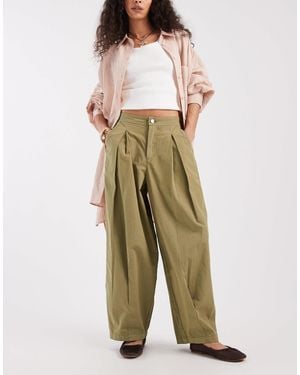 Miss Selfridge Casual Barrel Leg Trouser - Green