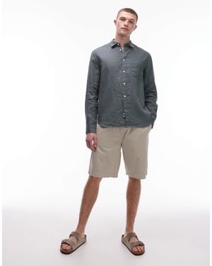 ARKET Regular Fit Linen Shirt - Grey
