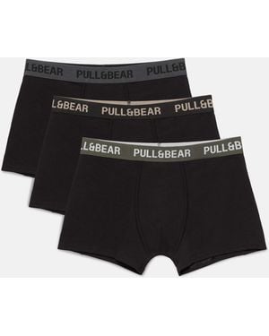Pull&Bear 3er-pack boxershorts - Schwarz