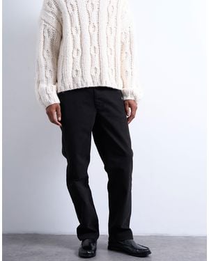 TOPMAN Straight Fit Canvas Trouser - White