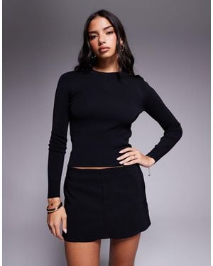 River Island Knitted Bodyfit Long Sleeve Top - Blue