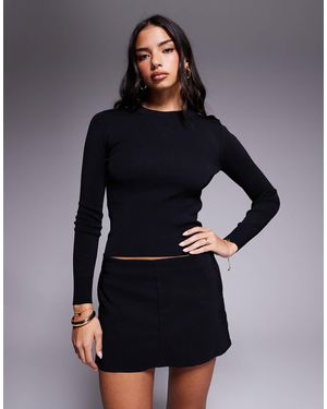 River Island – langärmliges, figurbetontes strickoberteil - Blau